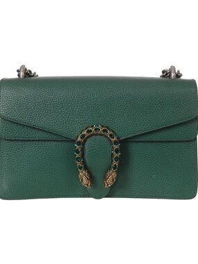 ♥️Gucci Small Dionysus Green Leather Shoulder Bag with Embellished Horsebit♥️